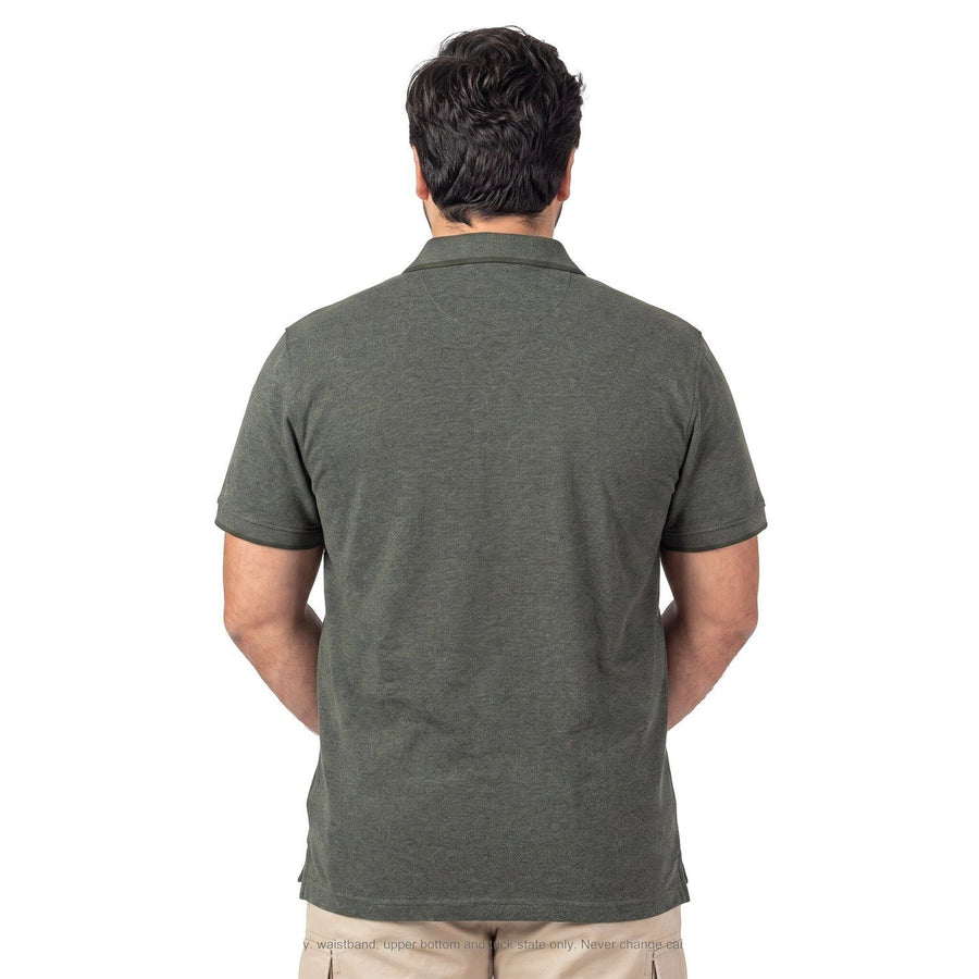 Polera Hombre Pique Melange Verde Musgo