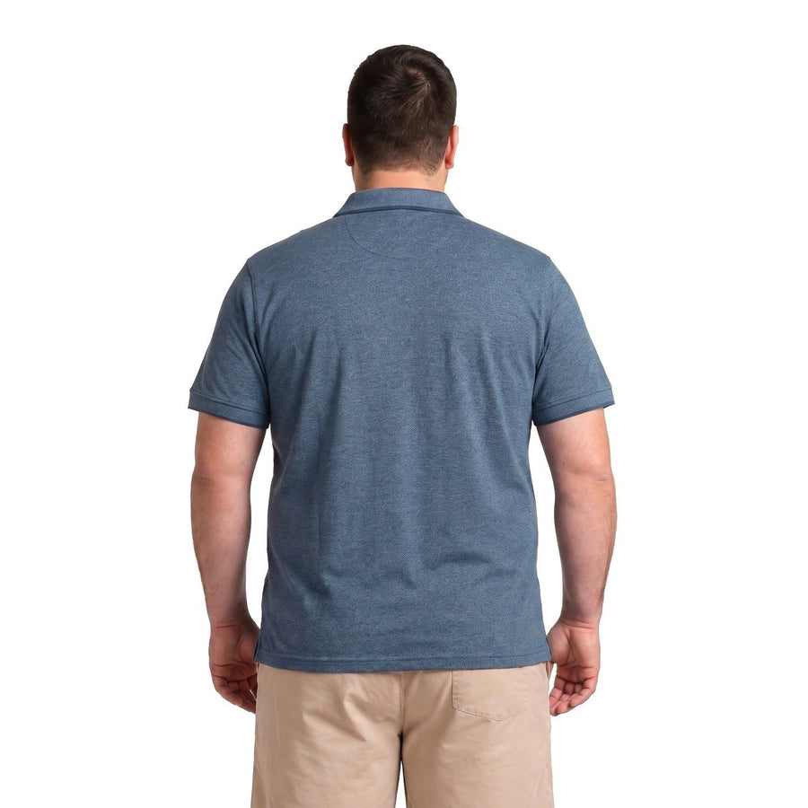 Polera Hombre Pique Melange Azul
