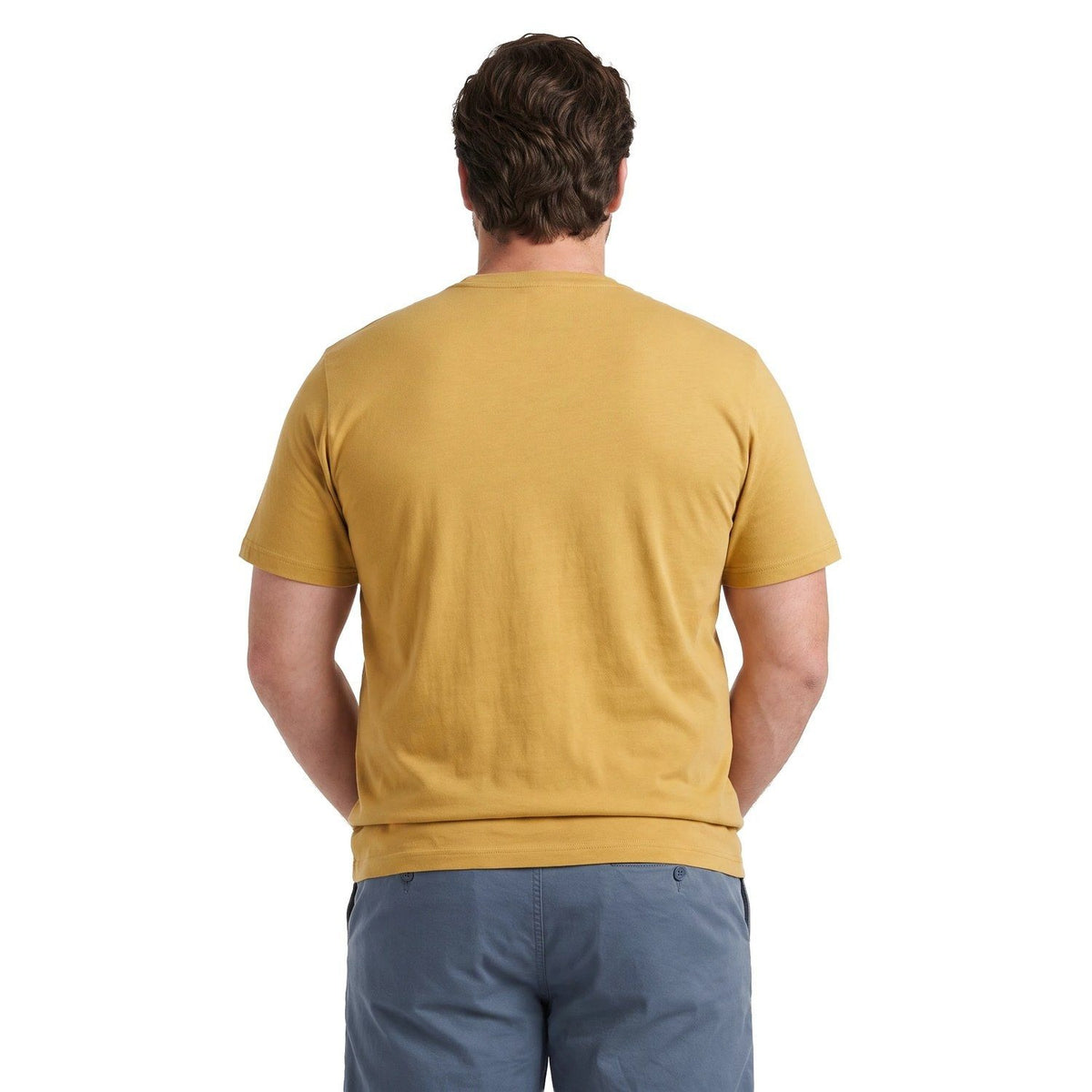 Polera Hombre Diseño Frontal Mostaza