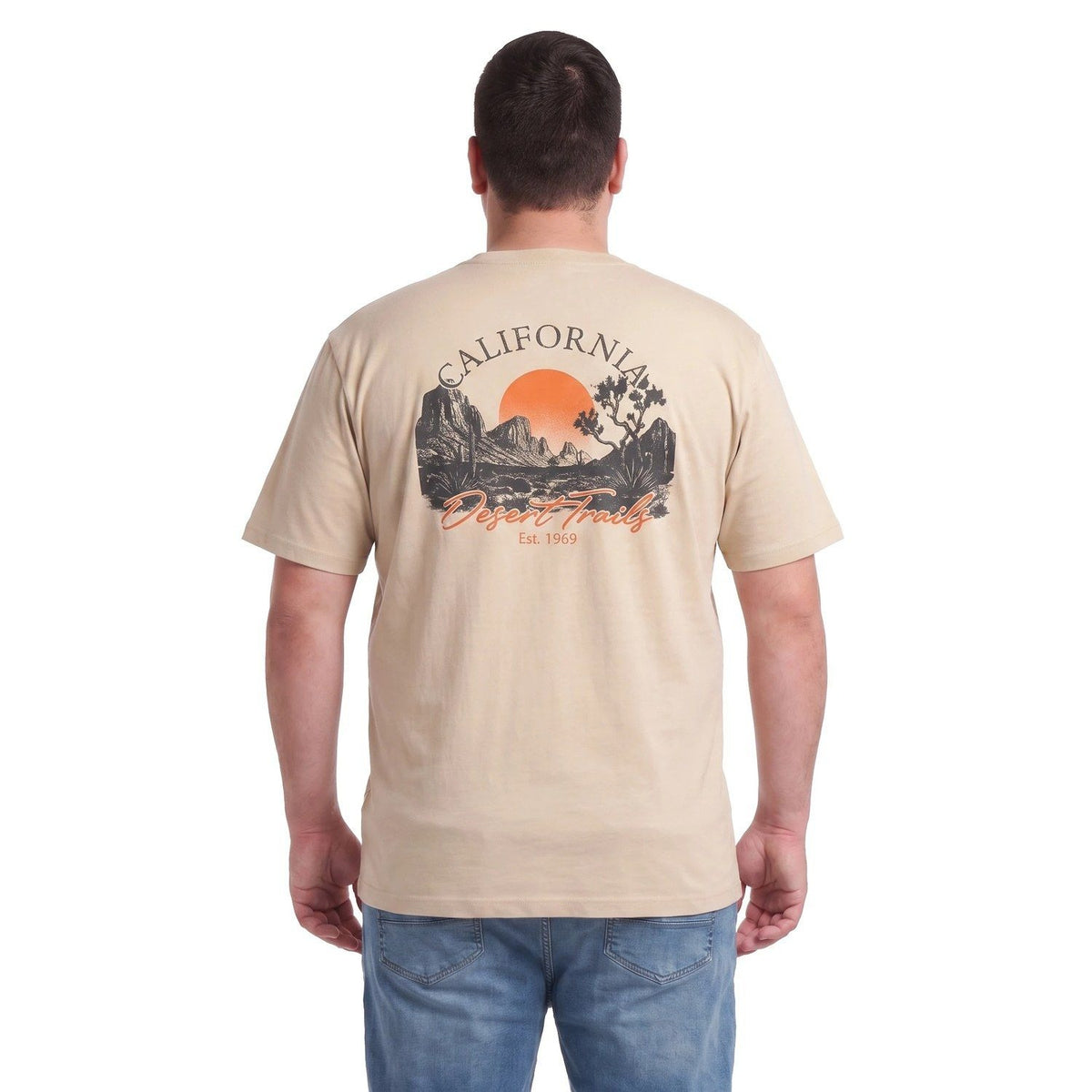 Polera Hombre Diseño Espalda Beige Claro