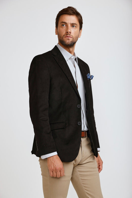 Blazer Hombre Micro Cotelé Mil Rayas Black - Sensez