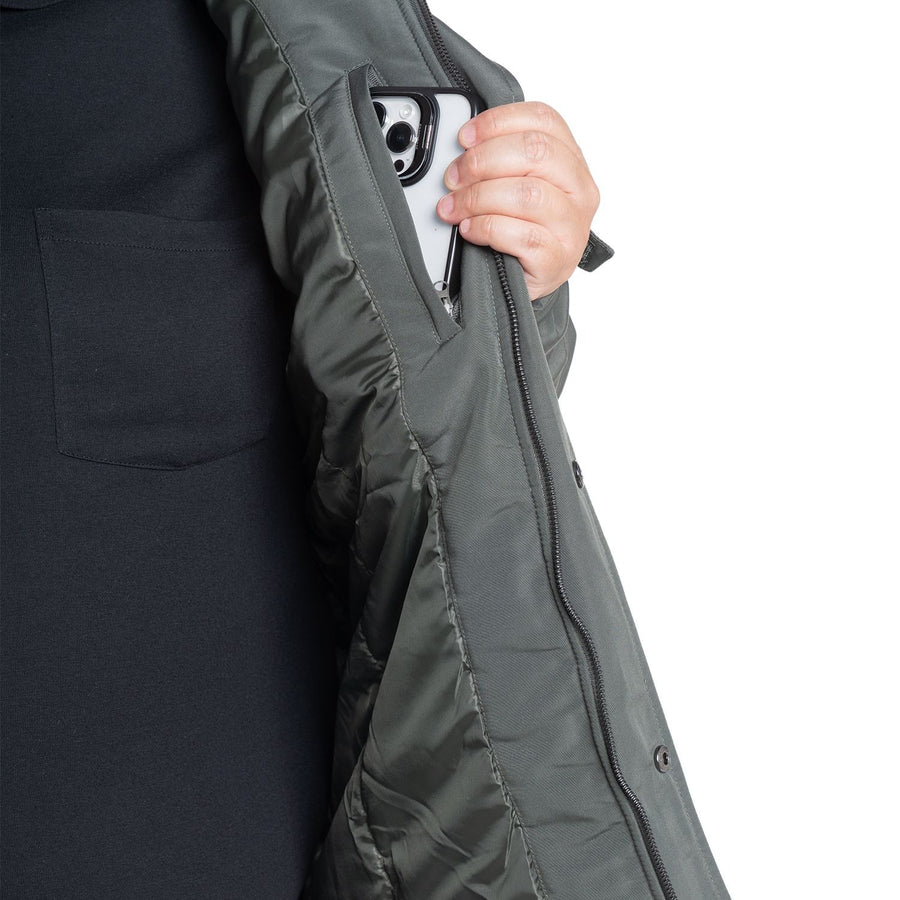 Chaqueta Hombre Larga Verde Olivo Gorro Ajustable - Sensez