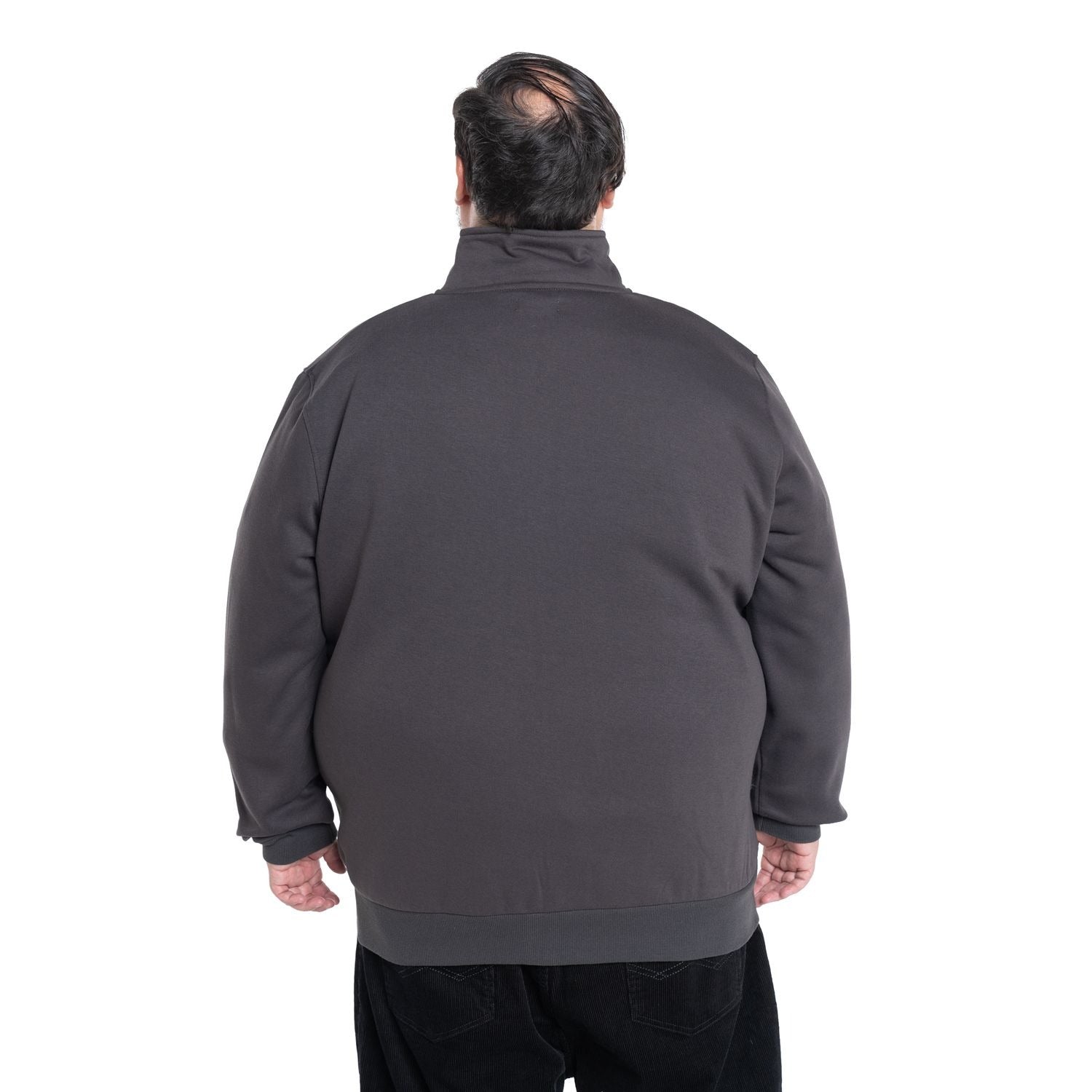 Polerón Hombre Cierre Completo Cuello Alto Gris - Sensez