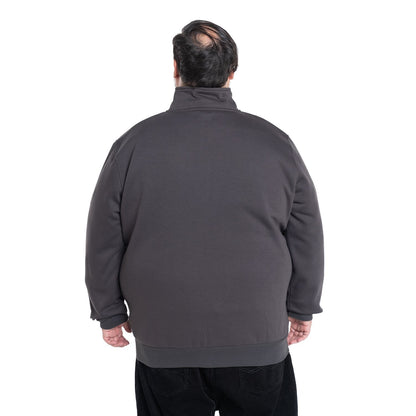Polerón Hombre Cierre Completo Cuello Alto Gris - Sensez