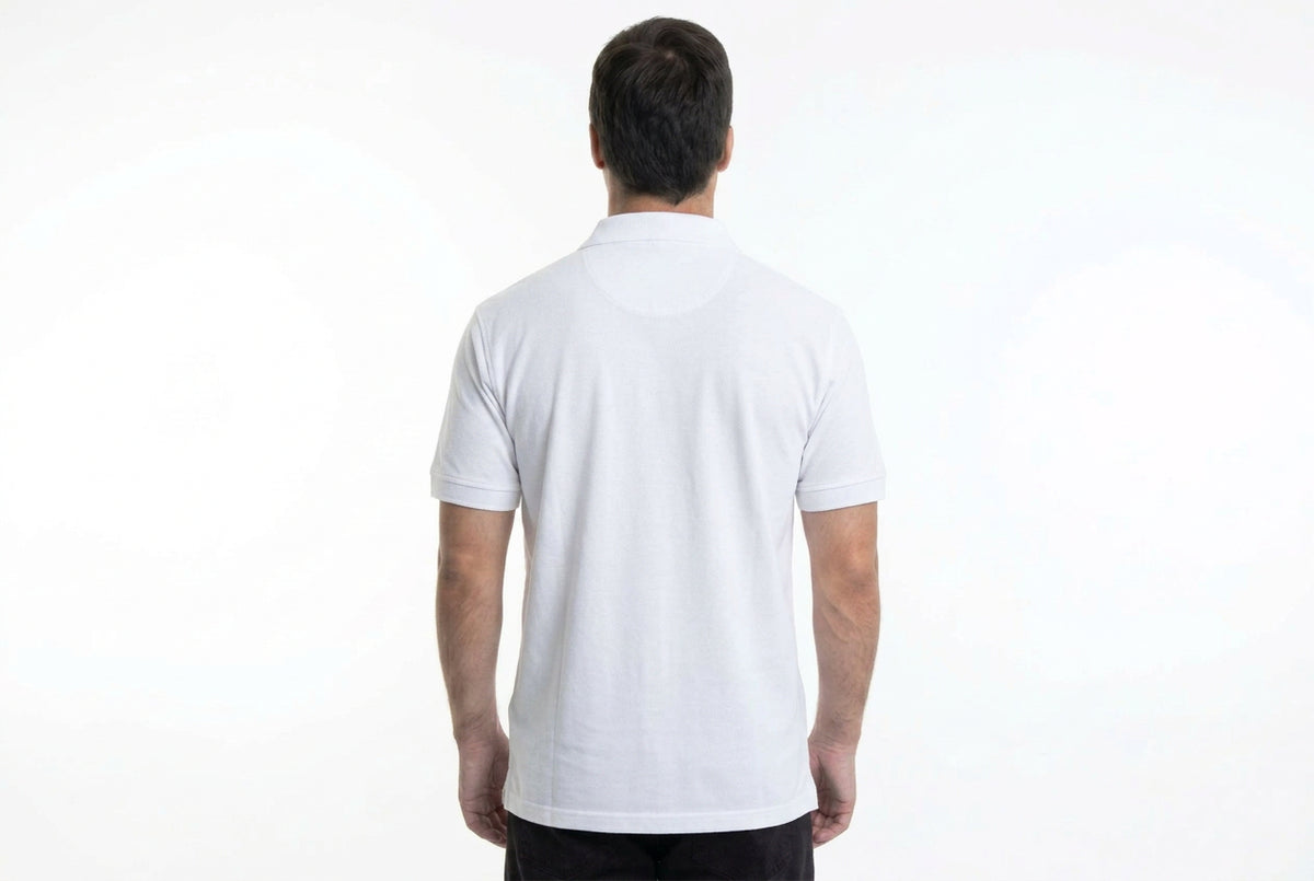 Polera Hombre Pique Lisa Blanca