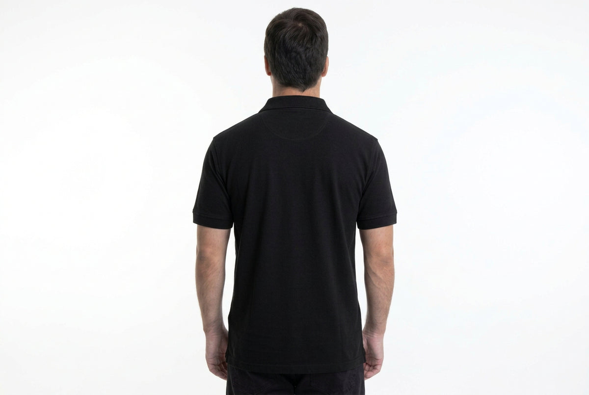 Polera Hombre Pique Lisa Negro