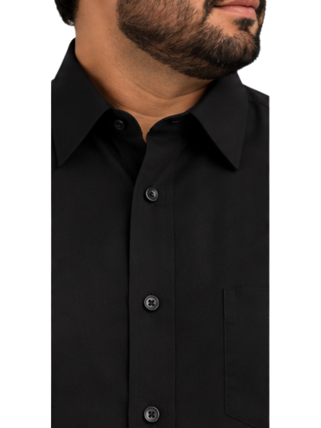 Camisa Hombre Reactive Negra Sin Bolsillo