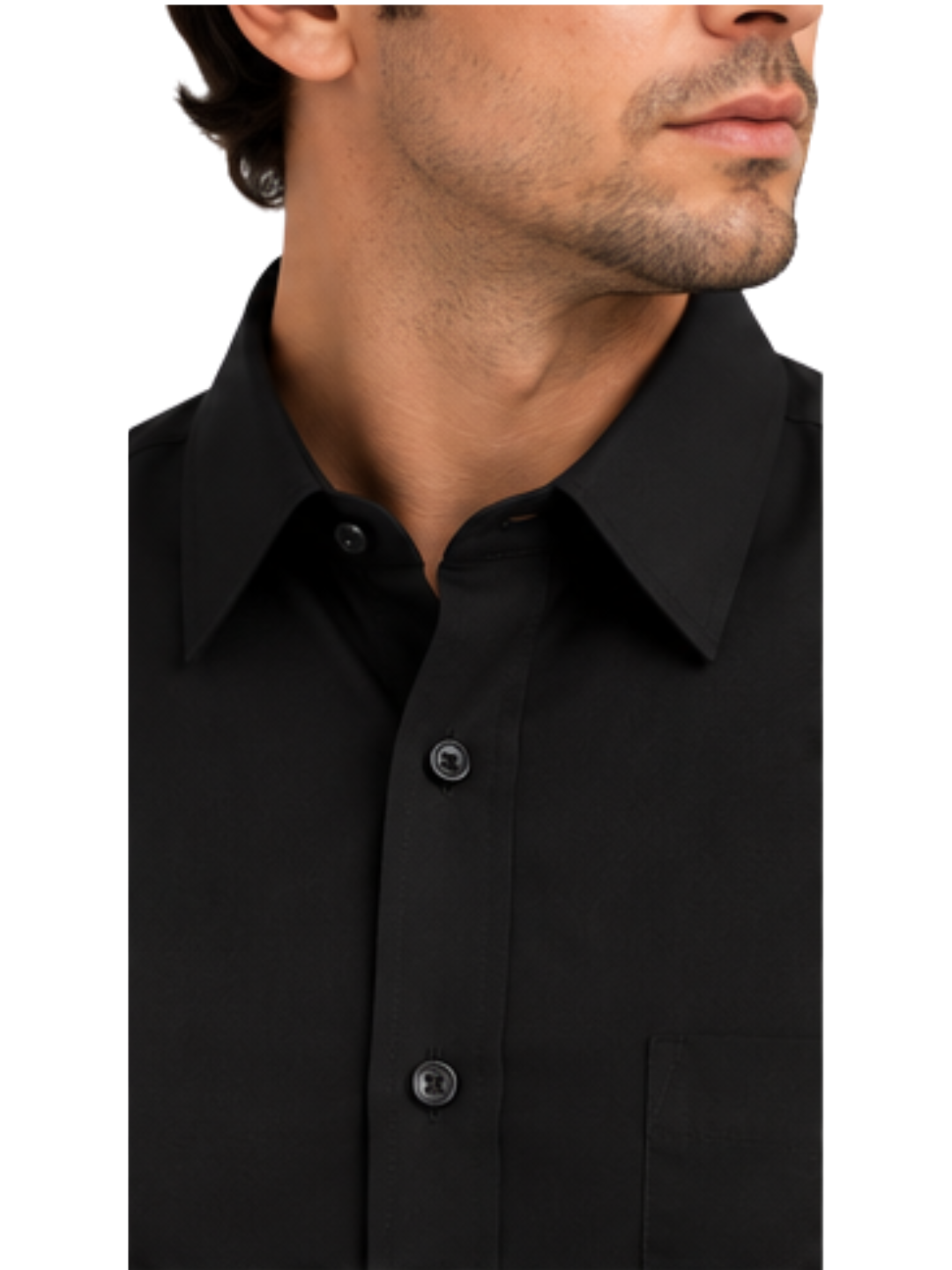 Camisa Hombre Reactive Negra Sin Bolsillo