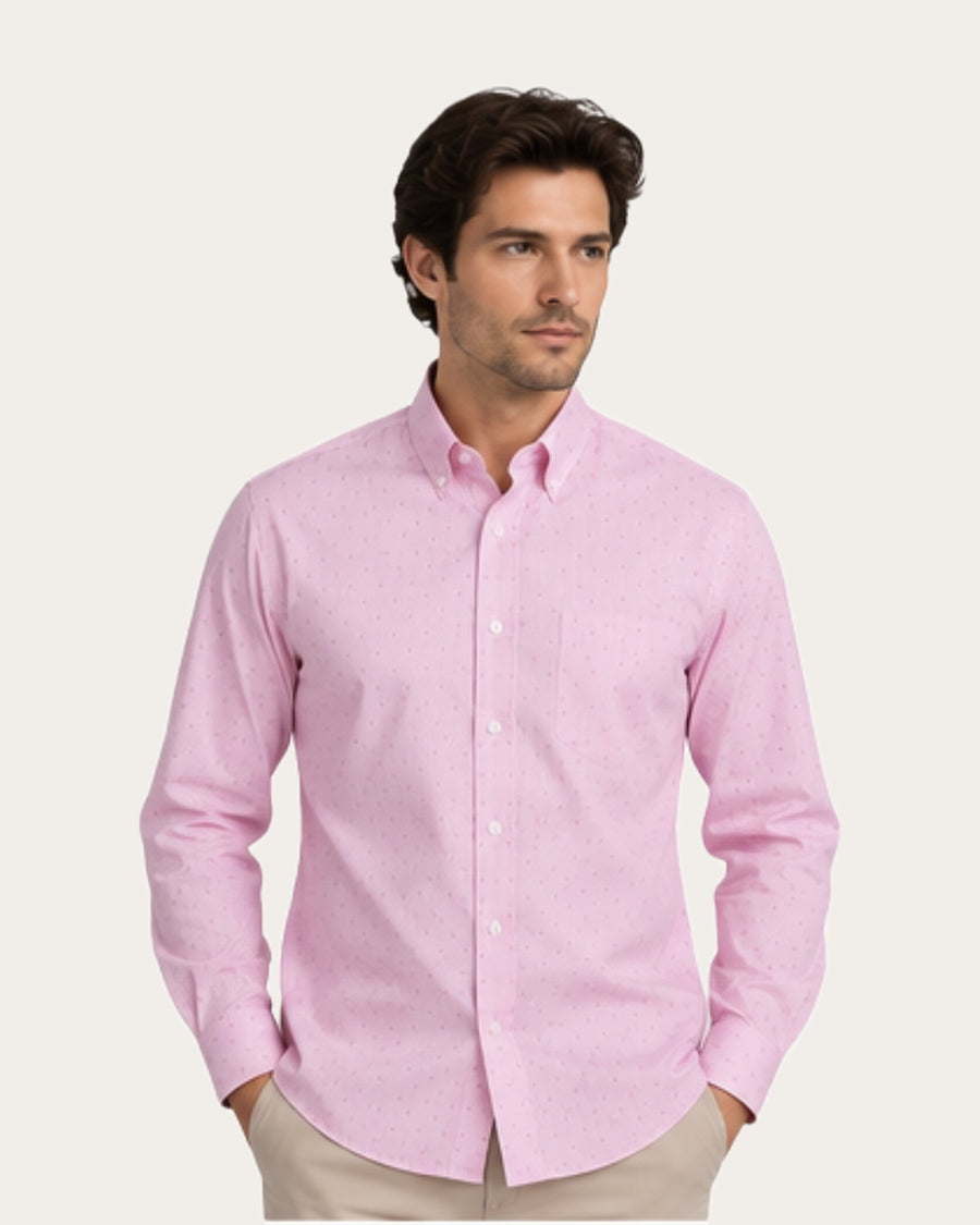 Camisa Hombre Alfaro Sport Rosado Sin Bolsillo · foto 3