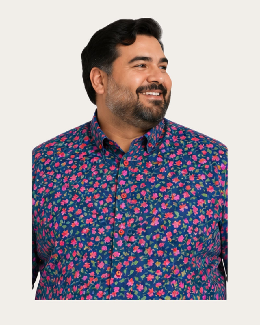 Camisa Hombre Diseño Flower Manga Larga Slim Fit · foto 2