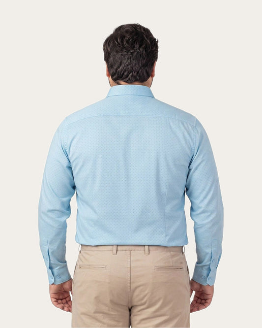 Camisa Hombre Fantasia Diseño Celeste Claro