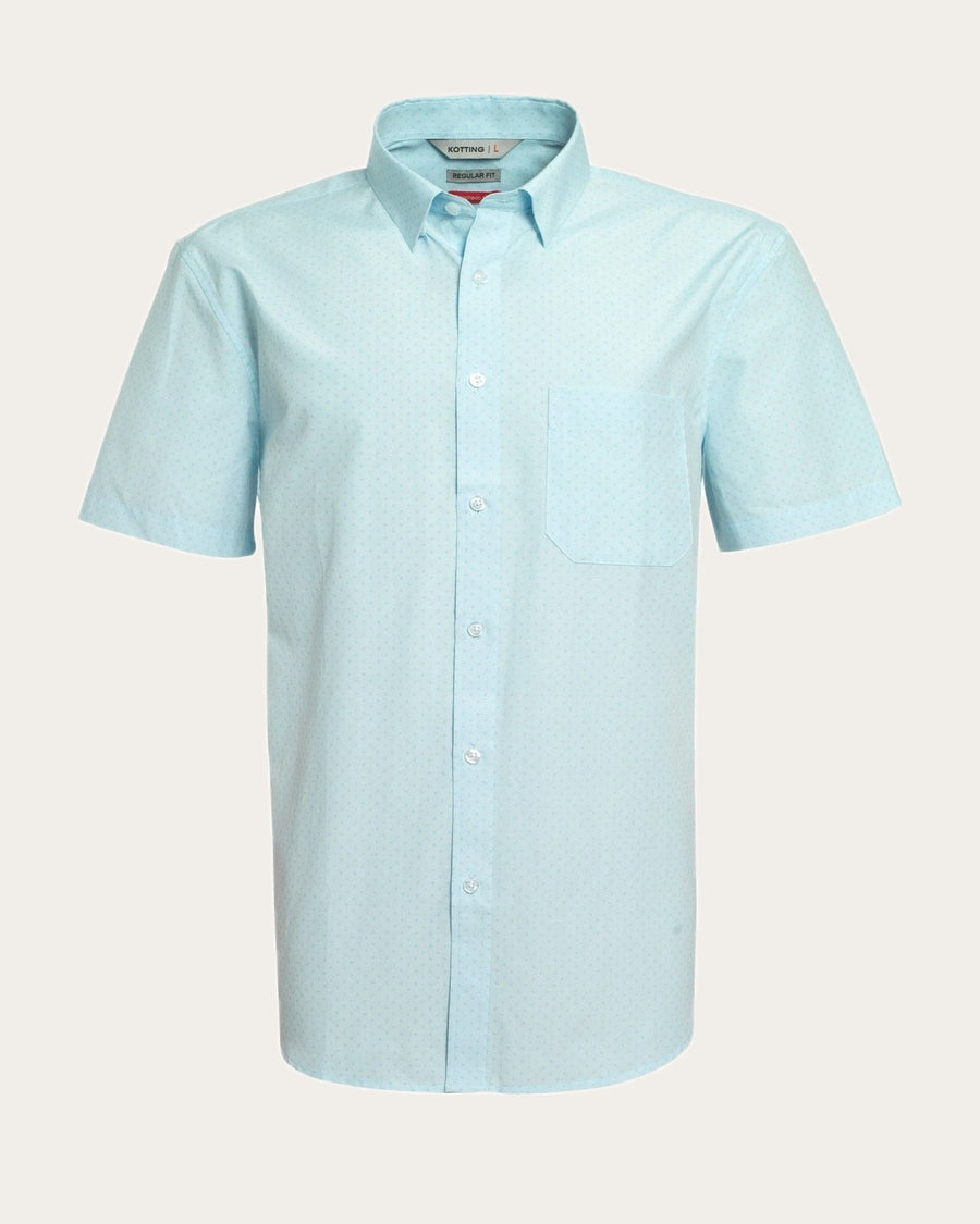 Camisa Hombre Manga Corta Celeste con Diseño KT · foto 3