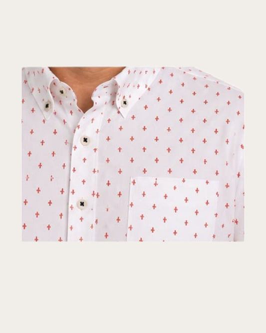 Camisa Hombre Manga Corta Diseño Blanca SG