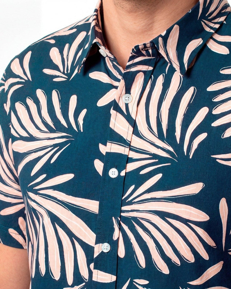 Camisa Hombre Manga Corta Viscosa Diseño Damasco · foto 3