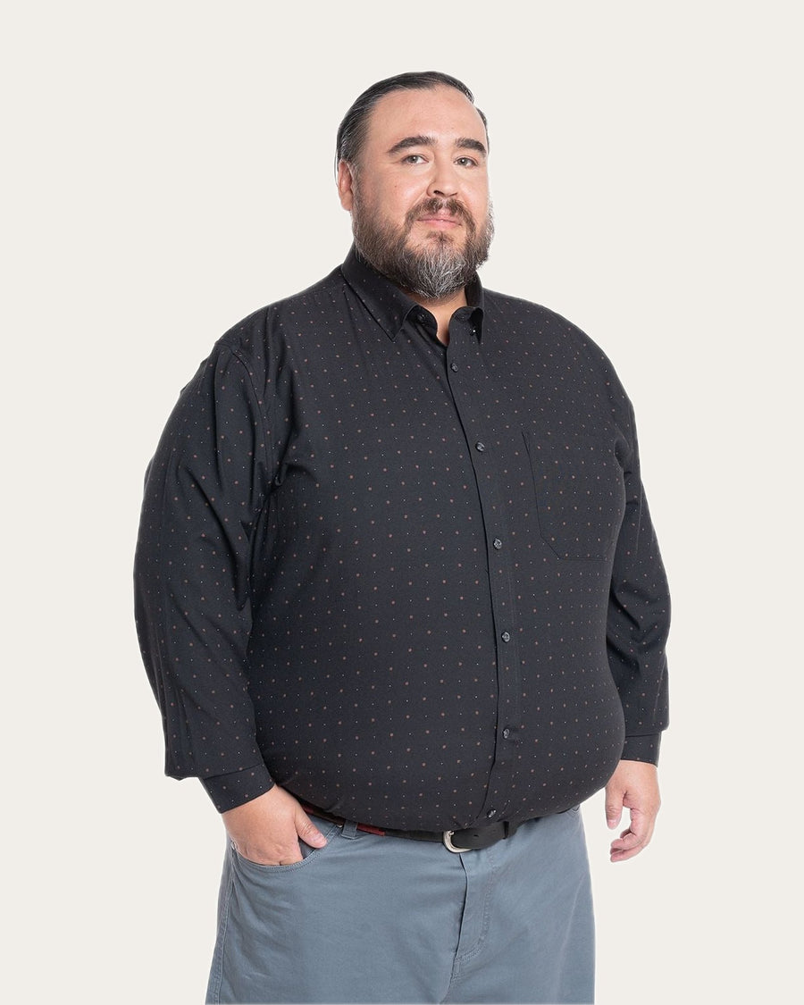 Camisa Hombre Manga larga Estampada Negro Regular Fit KT · foto 1