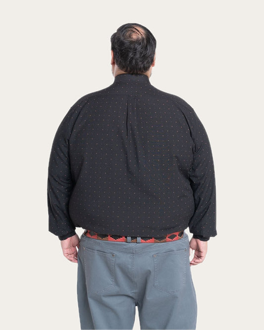 Camisa Hombre Manga larga Estampada Negro Regular Fit KT