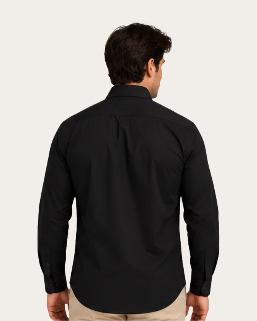 Camisa Hombre Reactive Negra Sin Bolsillo · foto 5