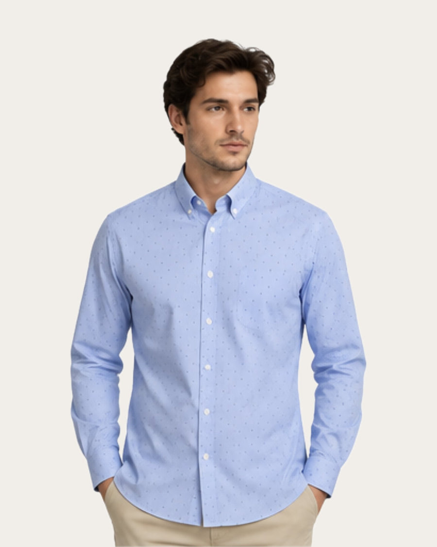 Camisa Hombre Silvino Azul Sport Con bolsillo · foto 3