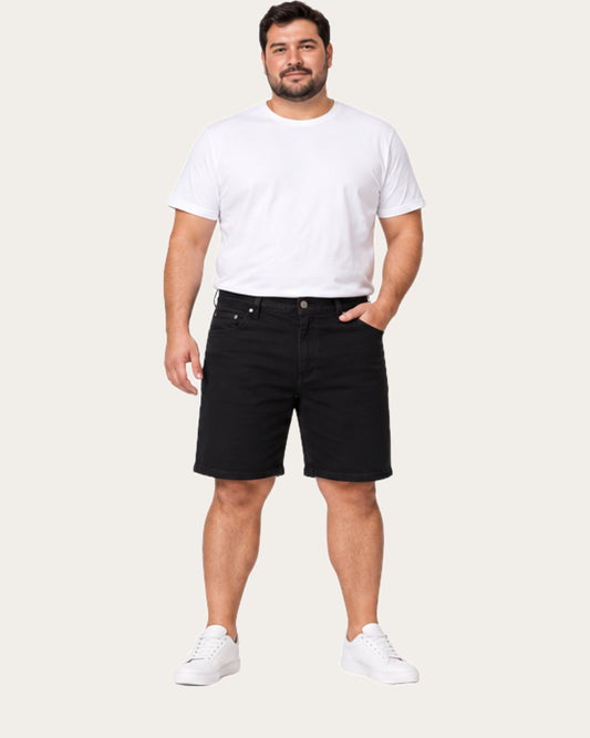 Bermuda Hombre Denim Negro Regular Fit